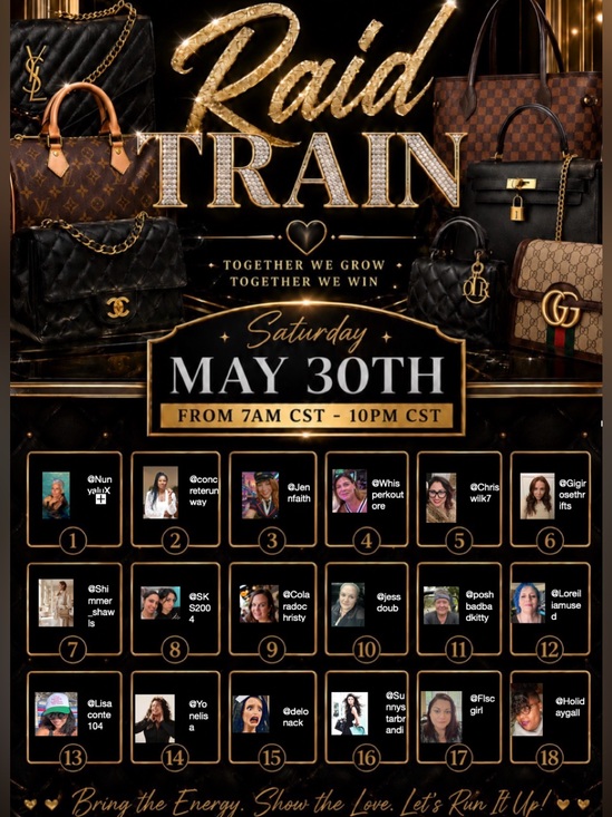 Handbags - SATURDAY MAY 30th RAID TRAIN